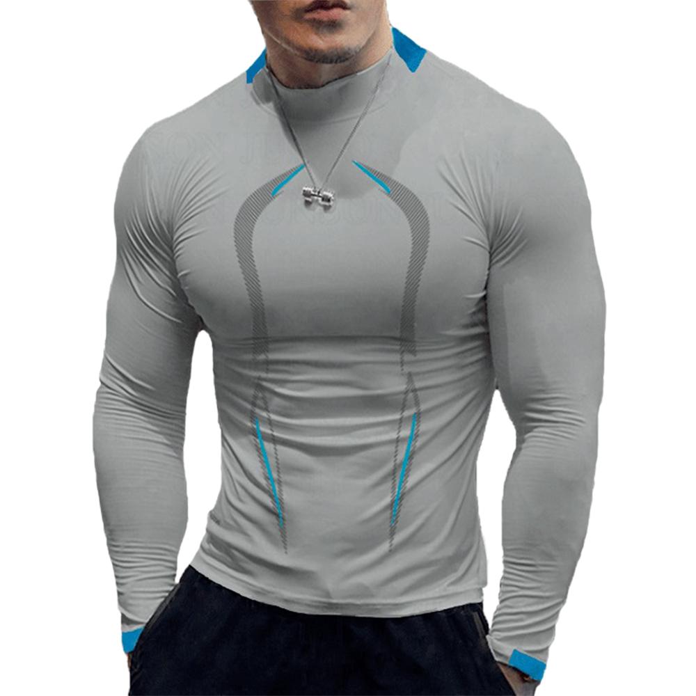 Мужская быстросохнущая спортивная фитнес-топ с длинным рукавом, легкая футболка, спортивная блузка