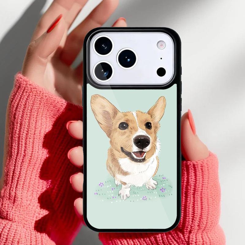 Забавный чехол для телефона с корги для iPhone 17 16 15 14 13 Pro Max Задняя крышка для 12 11 Pro Coque