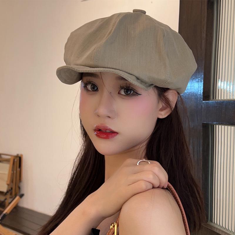 Niche Sweet Cloud Hat Women'S Spring And Summer Literary And Versatile Face Small Octagonal Hat British Compound Duck Tongue Ancient Beret