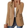 Women's Long Sleeve Solid Color Suit Collar Slim Cardigan Single Button Suit Jacket