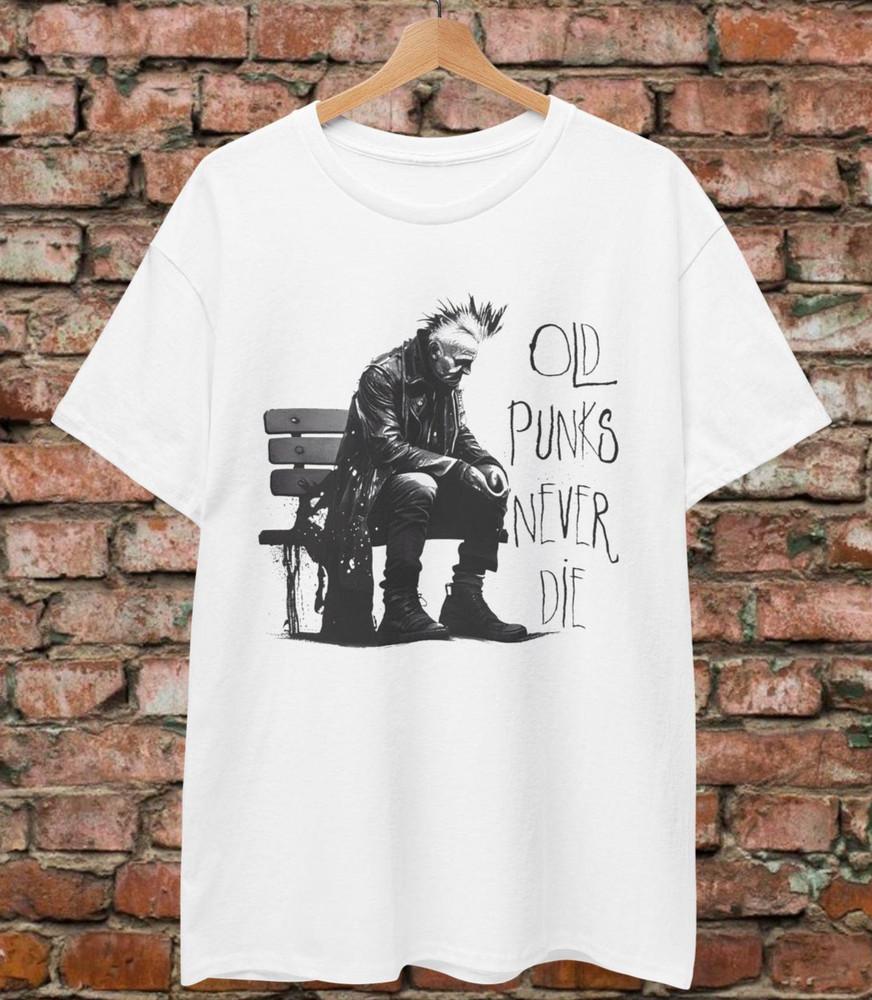 Футболка Old Punks Never Die Панк Гот Рокабилли Дерзкий Музыкальный Подарок Унисекс Футболка