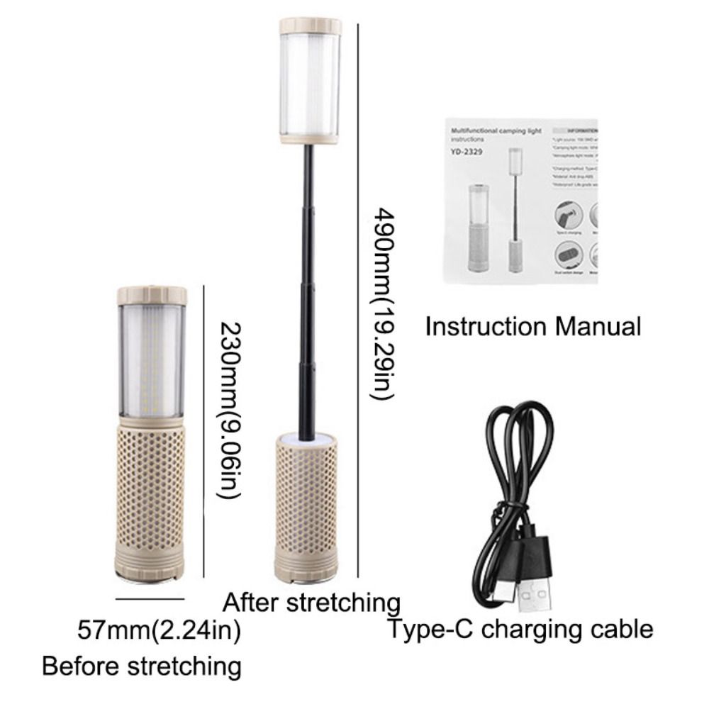 Portable Handle Auto Repair Lamp Natural Warm Light Portable Tent Light Tent