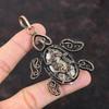 Кулон с астрофиллитом, медная проволока, кулон с драгоценным камнем, кулон с черепахой, медные украшения, кулон ручной работы, подарок для него, кулон с камнем