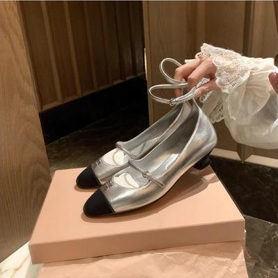 Ретро Обувь Женская Обувь Застежка Каблуки-котята Одинарная Обувь