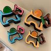 Hollow Out Animal Hair Claw Colorful Dog Hair Clip Creative   Female