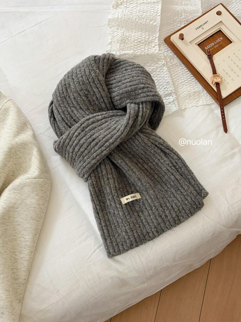 High-quality soft waxy wool blended scarf women's autumn and winter versatile fashion student warm scarf