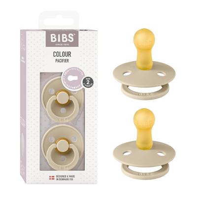 Набор из 2 пустышек из натурального каучука BIBS ЦВЕТ Размер 2 Японский BPA Без BPA Изогнутая форма уменьшает трение Круглая соска, похожая на грудь 120285 (6-18 месяцев)