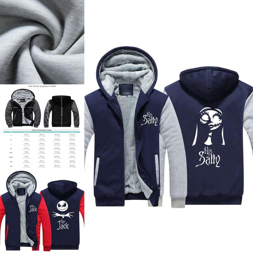 Премиальное качество Кошмар перед Рождеством Салли Джек Утепленное худи Толстовка Пальто для максимального комфорта