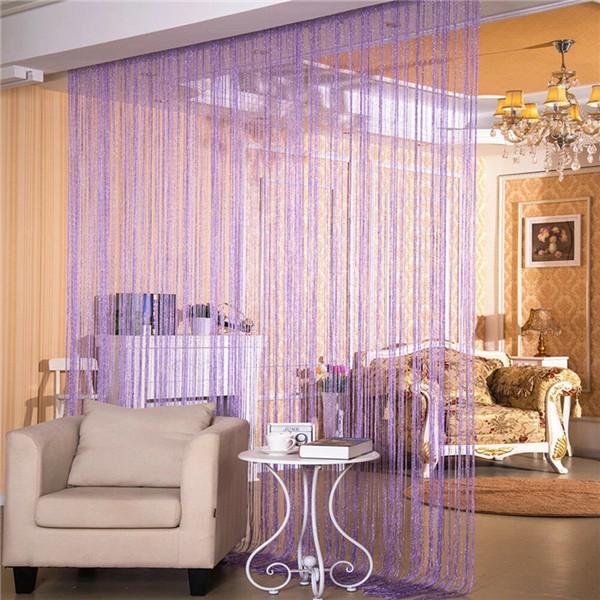 String Curtain Shiny Tassel Line Curtains Window Door Divider Drape Living Room Decor Valance Glitter Door String Curtain