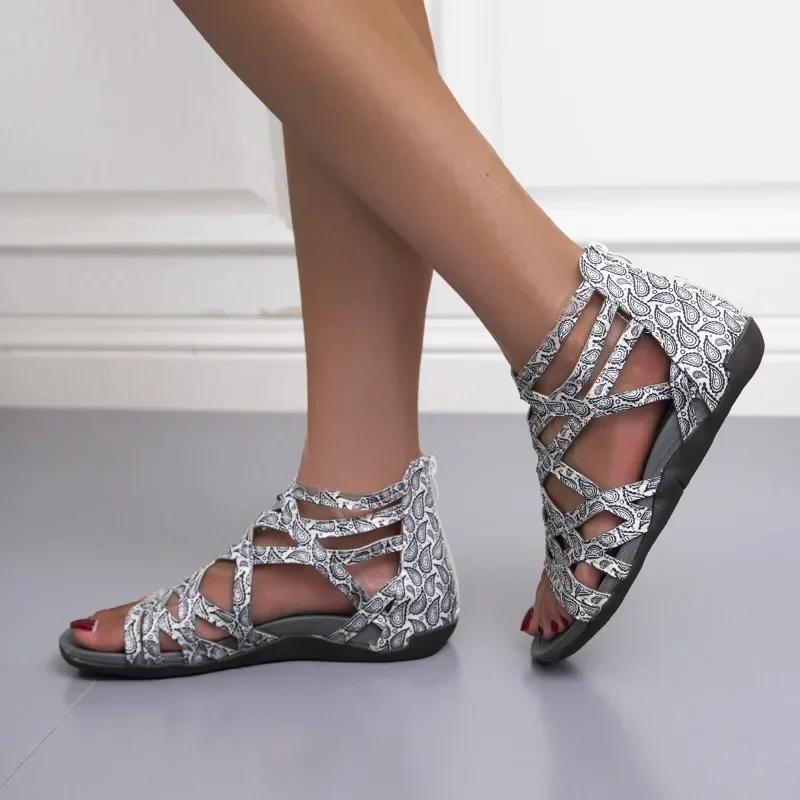 Женские сандалии модные Intersect Hollow Open Toe женские сандалии на платформе римские тапочки обувь пляжные сандалии больших размеров 2024