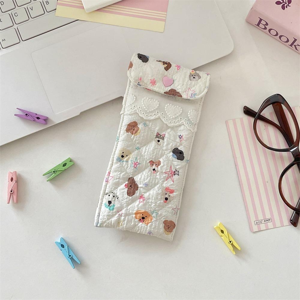 Sweet Cotton Glasses Storage Bag Lace Heart Lovely Eyeglasses Case Lightweight Lipstick Bag  Girls