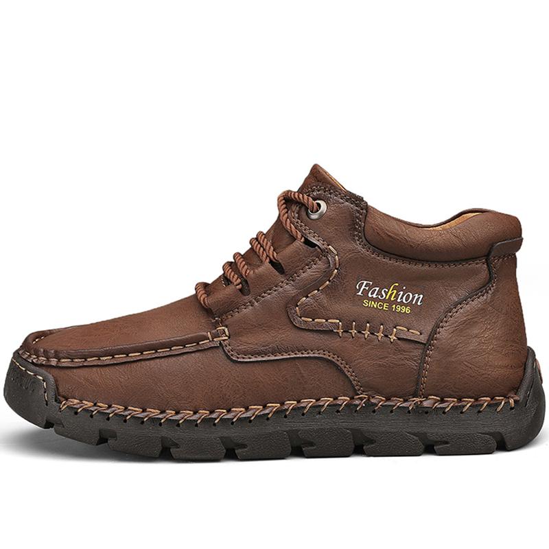 Spring/Autumn Men's Lace-up Large Size Retro Casual Shoes Casual Shoes Autumn/winter Plus Velvet Warm Handmade Ankle Boots