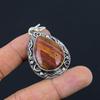 Natural Red Snakeskin Jasper Gemstone 925 Sterling Silver Pendant For Girls