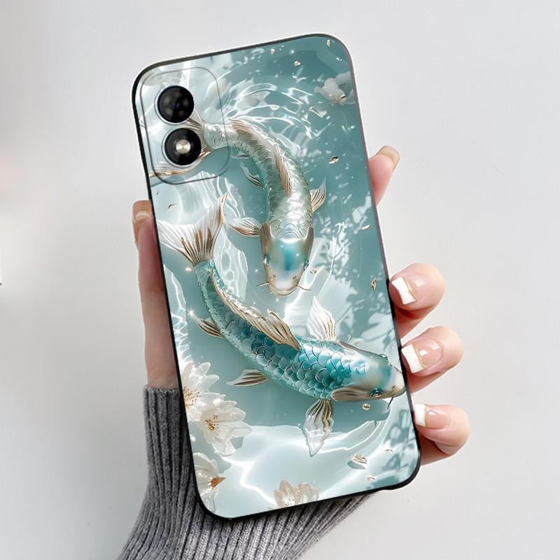 Phone Case For Itel A18 Bumper Soft Silicone Jelly Black Case Stylish Style Fashion Snow Mountain Painted Shockproof Cover
