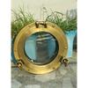 Canal Boat Porthole Door Window Mirror - 12" Round Antique Brown/Nickle Glass Porthole for Wall Home Decor