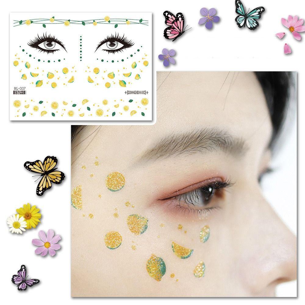 Черная Роза Поддельные Татуировки Бабочки Татуировки Наклейки Боди-Арт Наклейки Временные Татуировки На Лице