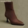 Острый носок на высоком каблуке женские ботильоны элегантные туфли-лодочки зимние женские 2024 тренд новые модные зимние ботинки готические повседневные туфли-лодочки