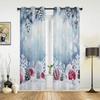 Christmas Snow Snowflakes Leaves Pine Cones Decoration Curtains for Kid's Bedroom Living Room Drapes Kitchen Window Curtain