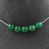 Stones and Minerals. Necklace 5 Green Agate Beads 8 Mm. Stainless Steel Chain Necklace Women Men. Customizable Size.