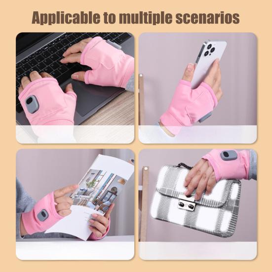 Умные перчатки с подогревом без пальцев, 3 режима нагрева, цифровой дисплей, водостойкие, ветрозащитные, перезаряжаемые грелки для рук