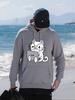 Working Computer Cat Printing Men Hoodies Hip Hop Loose Streetwear All-Match Fleece Hoody Autumn Multicolor Man Sportswear