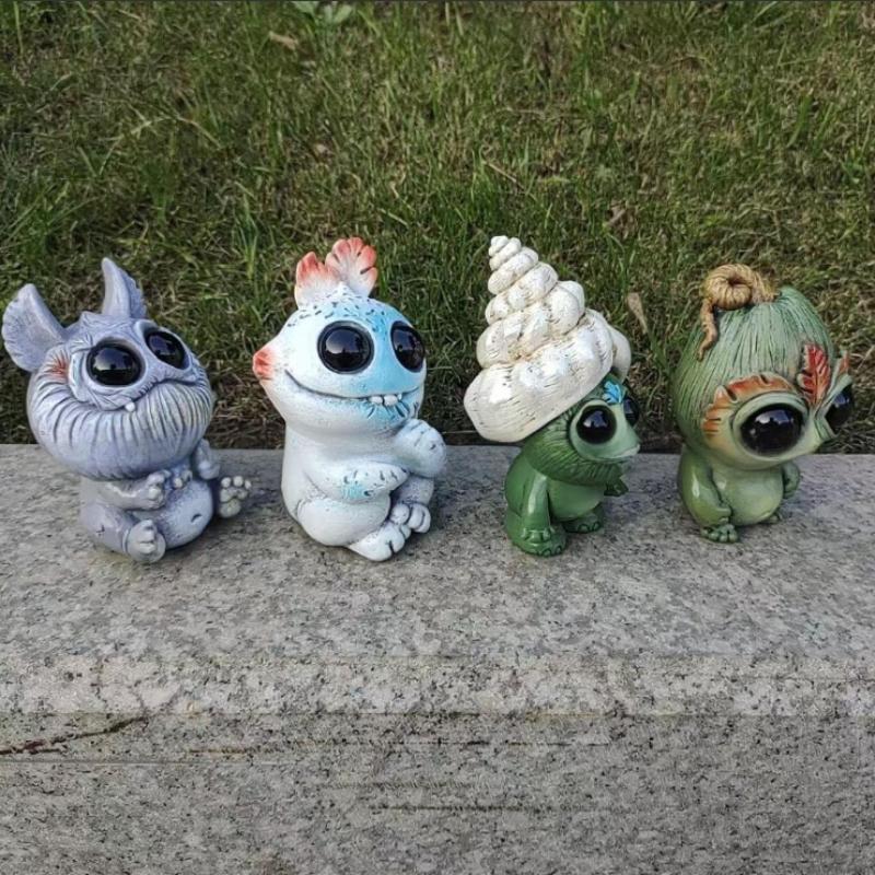 Статуэтка инопланетного эльфа из смолы, мультяшная фигурка инопланетного эльфа, настольное украшение, скульптура фантастического существа, декор для дома, сада и Хэллоуина