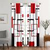 2 шт. штор с ярким красным и черным геометрическим узором, разработаны для блокировки света, премиальный материал, подходят для гостиной, спальни