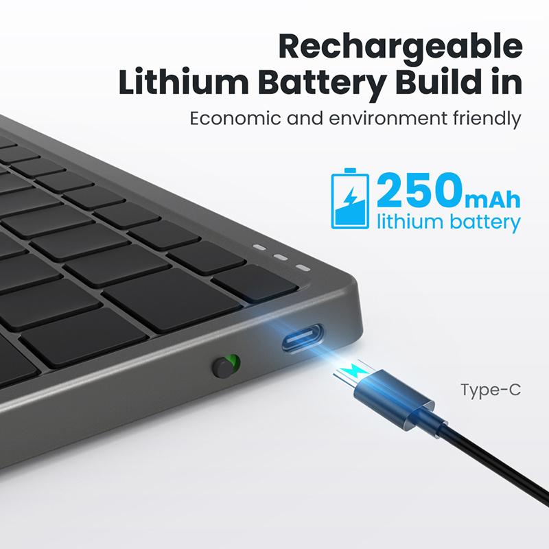 Foldable Bluetooth Keyboard Portable Ipad Keyboard Rechargeable Multi-Purpose Mini Keyboard with Touchpad for Windows Mac