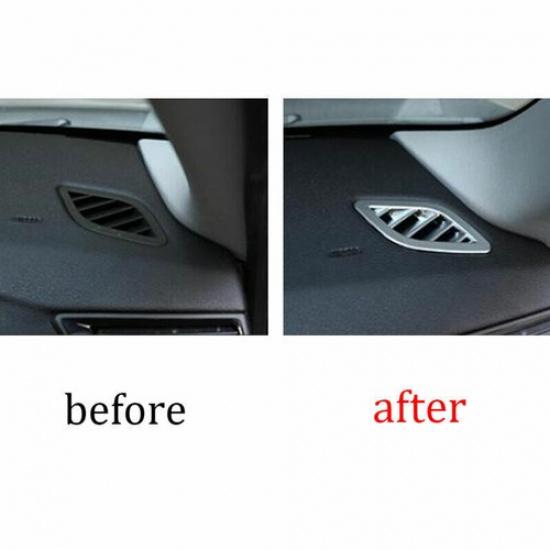 Fit For BMW X1 E84 2010-2015 ABS Silver Dashboard Upper Air Outlet Vent Trim 2X