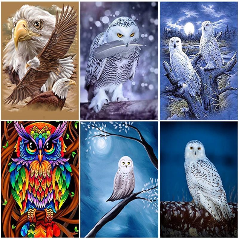 DIY Owl 5D Diamond Painting Animal Diamont Embroidery Mosaic Cross Stitch Full Round Drill Resin Home Decor Manual Gift