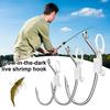 6/12/24Pcs Luminous Live Duty Metal Barbed Shrimp Fixing Hook Heavy Fishhook Freshwater Saltwater Catfish