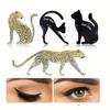 2pcs Multifunctional Cat Leopard Eyeliner Stencil Stencil Smokey Eyeshadow Applicator Eye Liner Professional Eyeliner and Eyeshadow Guide Stencil
