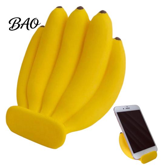 Banana Shaped Phone Stand Cute Stand, Fun Desktop Holder, 3D Printed Novelty Decor for Table Creative Desk Ornament, Stress Relief Gift Home