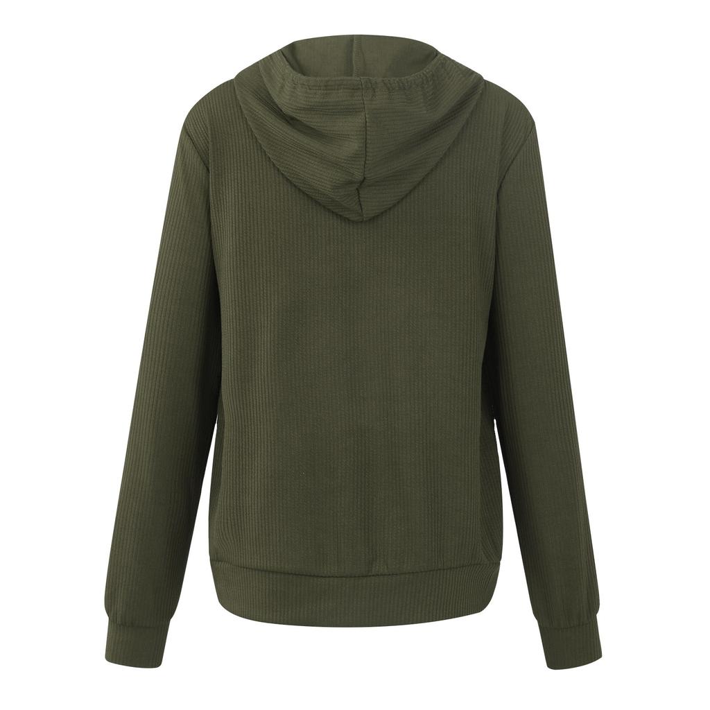 Женская мода, однотонная толстовка с капюшоном и застежкой-молнией, повседневная толстовка с длинным рукавом, пальто