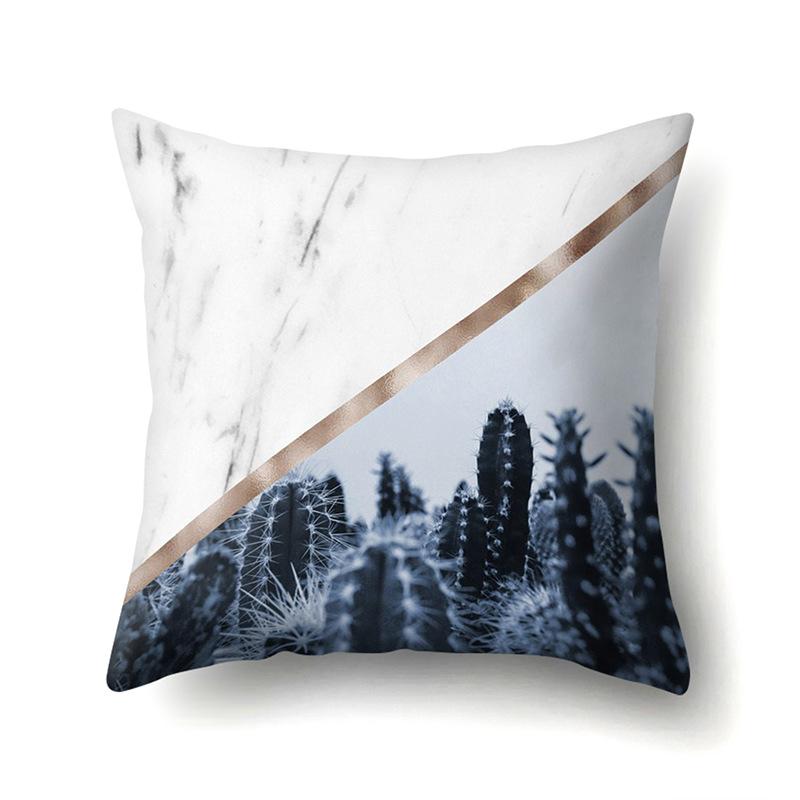 Nordic Ins Marble Polyester Pillowcase Car Decoration Home Printed Waist Cushion Pillowcase