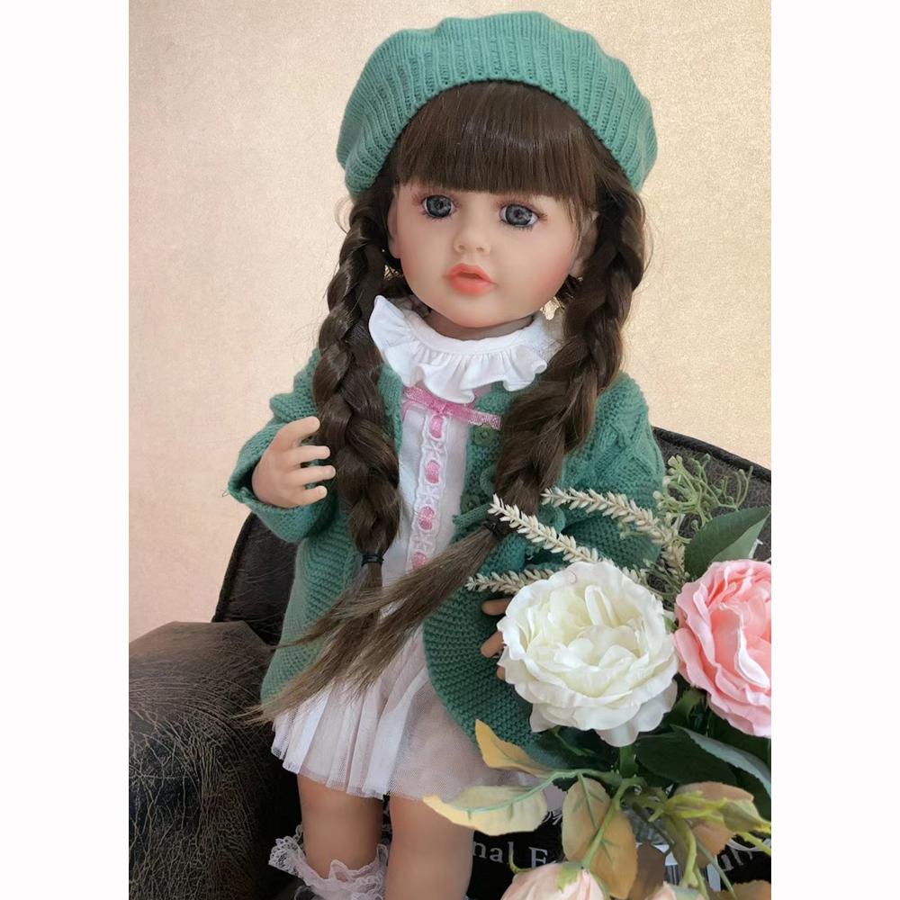 Модная кукла Reborn для девочек, полностью силиконовая, виниловая, 22 дюйма, длинные волосы принцессы, сделай сам, реалистичные куклы для новорожденных, подарок на Рождество Bebe Reborn