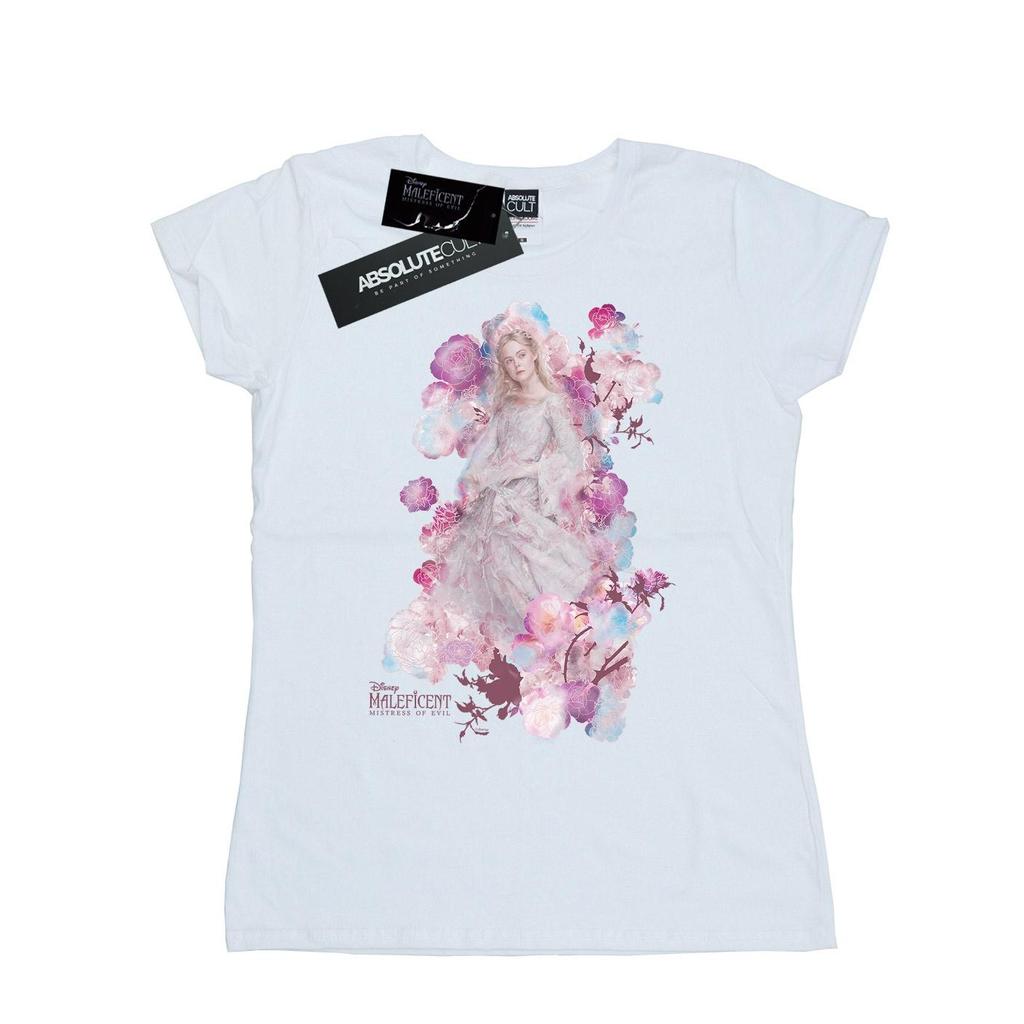 Disney Womens/Ladies Maleficent Mistress Of Evil Aurora Rose Bush Cotton T-Shirt
