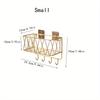 1pc Golden Luxury Bathroom Shelf Without punching,Shower Skin Care Products Wall Organizer Storage Rack with Hook,Kitchen Wall Mounted Storage Rack.