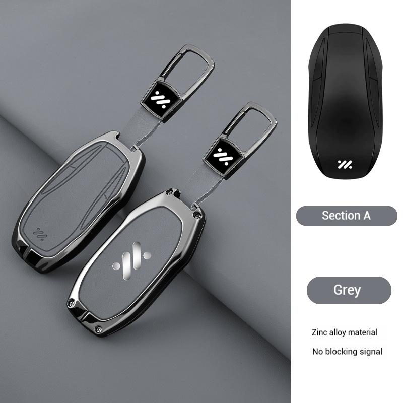DCT4 Zinc Alloy Leather Key Case For IM LS6 MAX LS7 PRO L7 Dynamic Car Remote Protection Cover Bag Shell Keychain Accessories