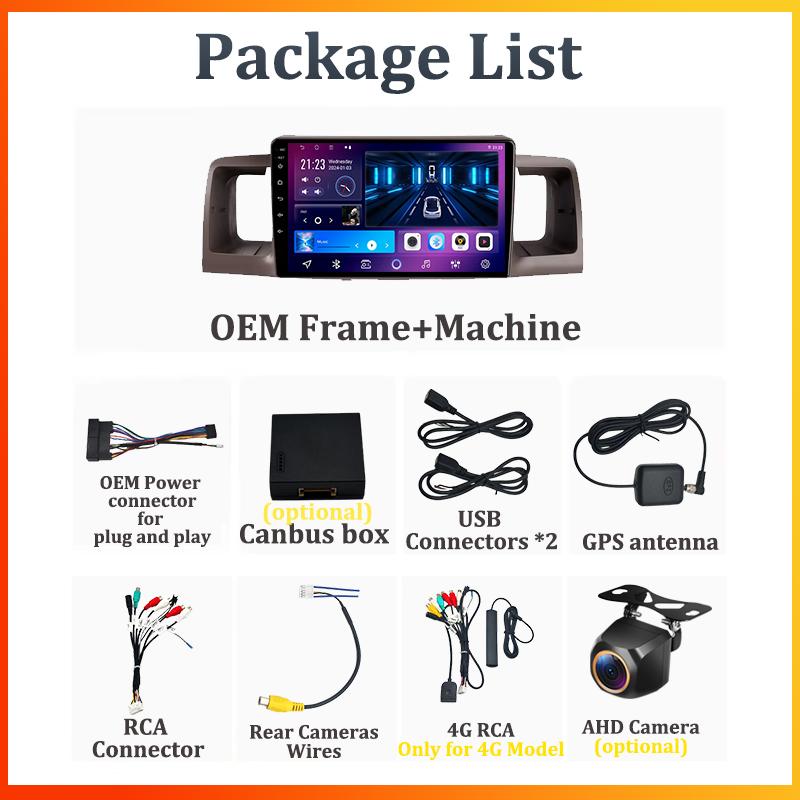 Android 14 для Toyota Corolla E130 E120 2000-2004 Автомобильный мультимедийный видеоплеер Carplay Экран Интеллектуальные системы GPS-навигация