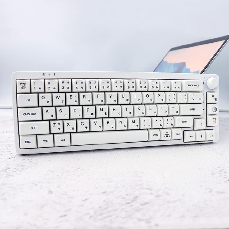 Колпачки для клавиш PBT профиля XDA с японскими символами, 126 шт., молочно-белые, минималистичная тема для кастомизаторов механических клавиатур