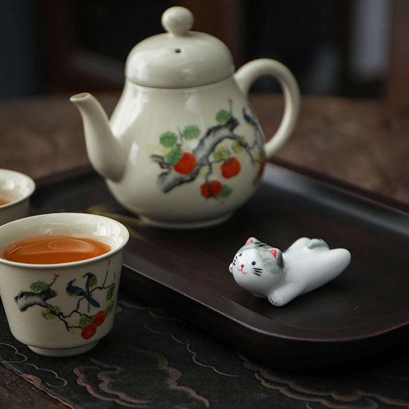 1 Piece of Chinese Style Creative Cat Durable Chopstick Holder Ceramic Cute Holder Portable Holder Decoration