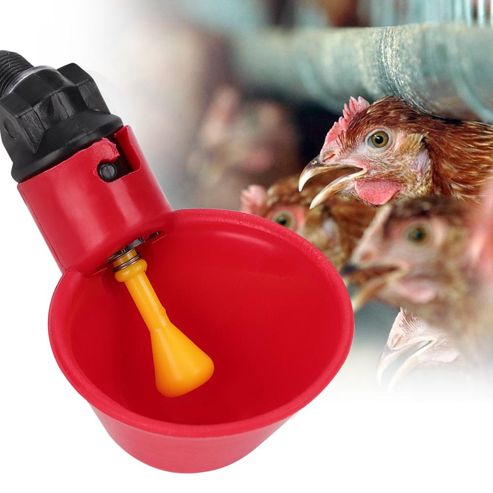 10Pcs Chicken Automatic Drinker Waterer Water Bowl Drinking Water Tool Cage Accessories