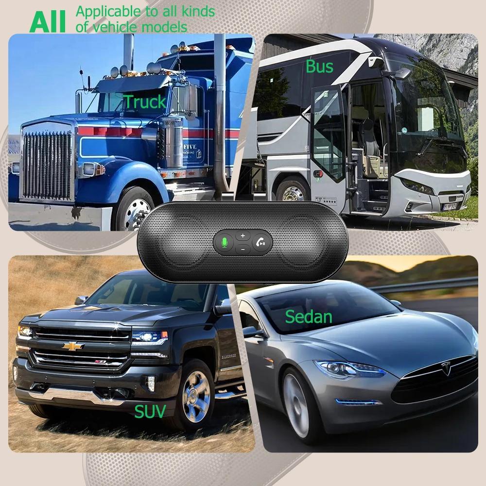Bluetooth 5.4 Динамик Handsfree Автомобильный Комплект Крепление Для Солнцезащитного Козырька Беспроводной Аудио Ресивер Громкая Связь Громкий Музыкальный Плеер Двойной Микрофон