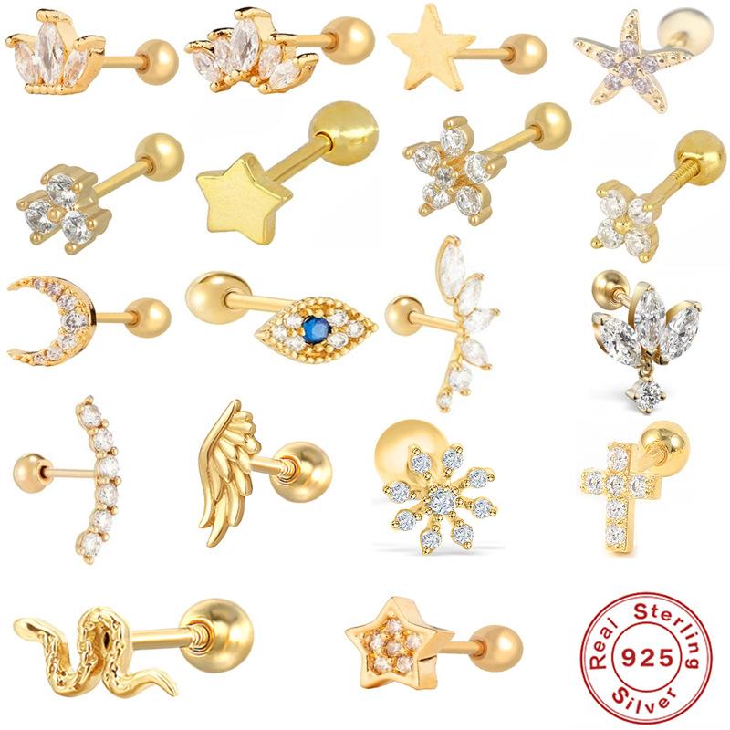 European and American 925 Sterling Silver Piercing Stud Earrings, Earrings, Female Male Devil Nails 2026