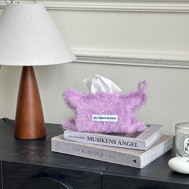 1 шт. Коробки для салфеток Хранение Плюшевая нить Скандинавский стиль Высокое качество Однотонный держатель Туалетная бумага Тканевый пакет