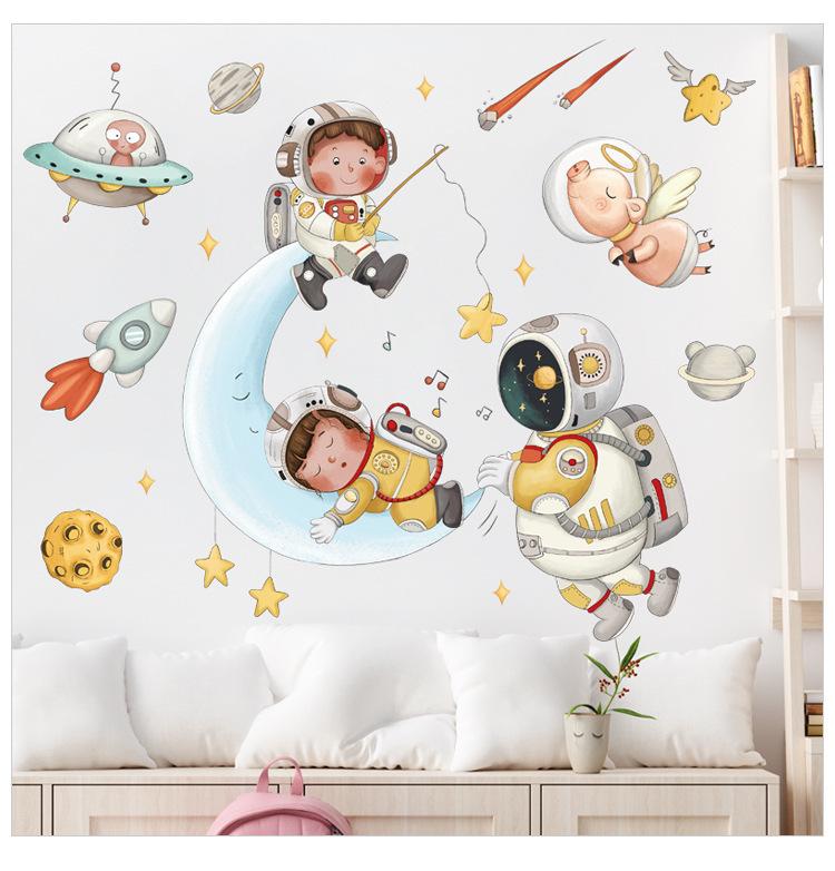 Путешествие Небо Колыбель Астронавт Наклейка на стену Детская комната Детский сад Классная комната Украшение Ракета Наклейка на стену