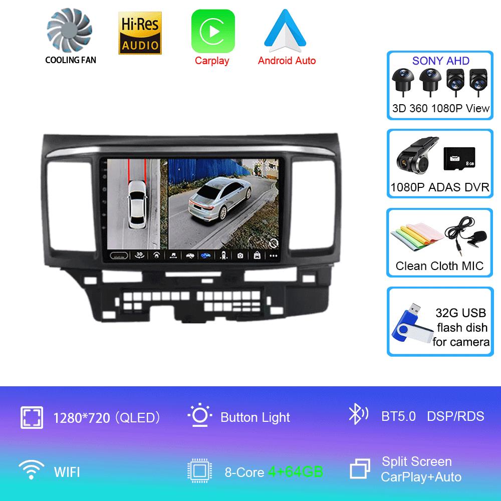 Android 14 для MITSUBISHI LANCER 9 10 X 2008 2009 2010 2011 - 2016 9-дюймовый стерео аудио автомобильный радиоприемник GPS плеер Carplay Auto Screen