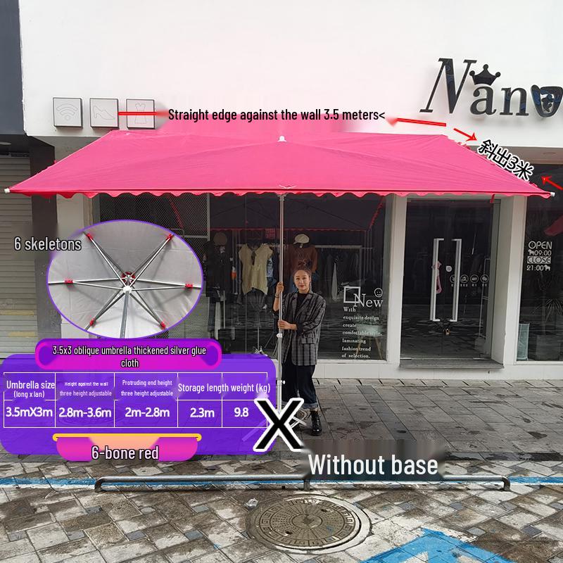 Складной уличный коммерческий солнцезащитный зонт с наклоном и козырьком