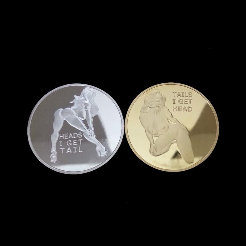 Решка, я получаю голову! Забавные гаджеты Счастливая девочка Забавные монеты Игрушка Позолоченные монеты Сувенирные монеты Подарки